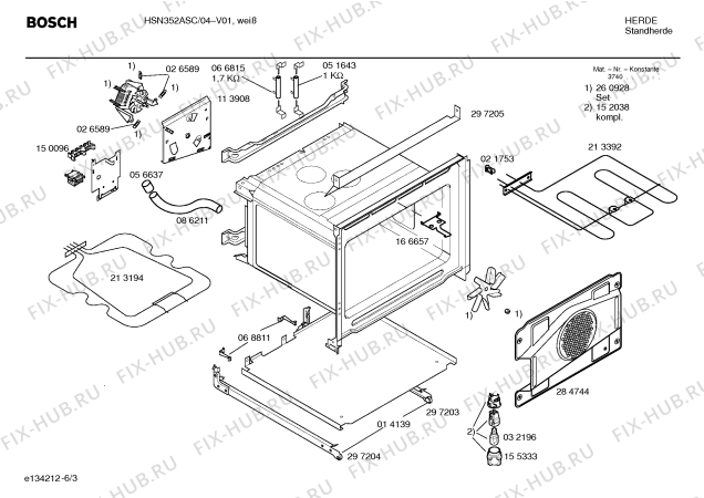 Схема №2 HSN352ASC с изображением Инструкция по эксплуатации для плиты (духовки) Bosch 00580166
