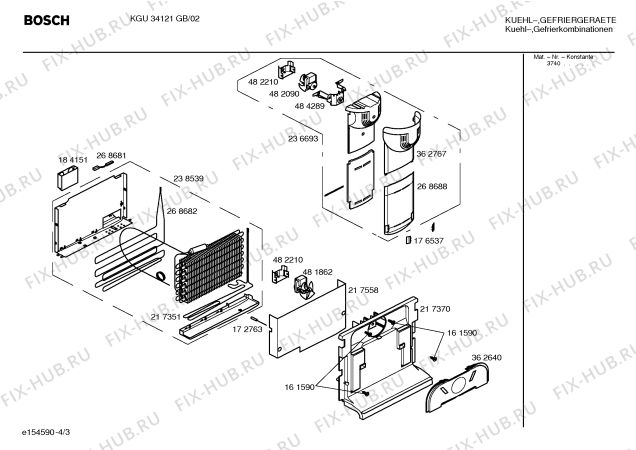 Взрыв-схема холодильника Bosch KGU34121GB - Схема узла 03