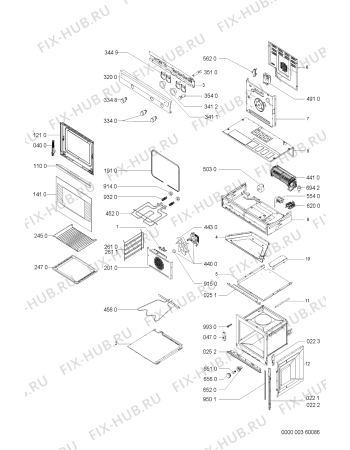 Схема №1 AKP 609/WH/01 с изображением Обшивка для плиты (духовки) Whirlpool 481945358338