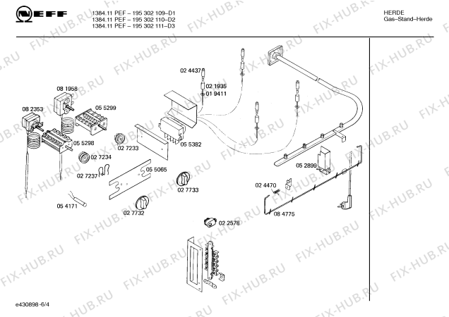 Схема №2 195302110 1384.11PEF с изображением Кнопка для печи Bosch 00025061
