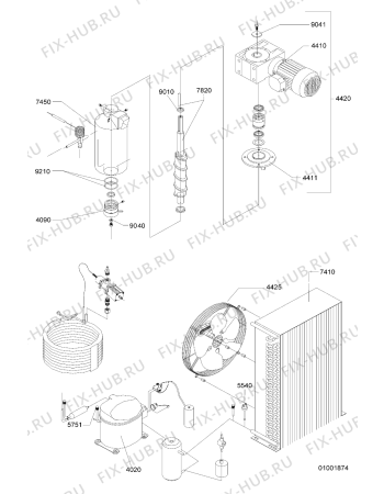 Схема №1 AGS 834/WP с изображением Моторчик вентилятора для холодильника Whirlpool 483286003785