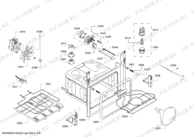 Взрыв-схема плиты (духовки) Bosch HBA63B252F H.BO.PY.L3D.IN.GLASS.B2/.X.E3_C/// - Схема узла 03