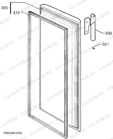 Взрыв-схема холодильника Aeg Electrolux A72010GNW0 - Схема узла Door 003