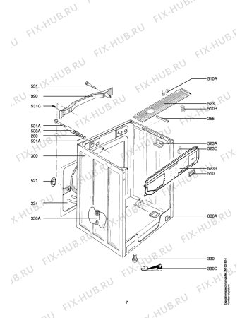 Взрыв-схема стиральной машины Aeg LAV74630-W - Схема узла Housing 001