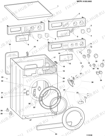 Схема №1 IW860XDS (F015184) с изображением Обшивка для стиралки Indesit C00052187