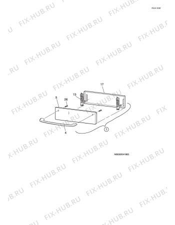 Взрыв-схема плиты (духовки) Zanussi ZCC604N - Схема узла W10 Dish wheel rack