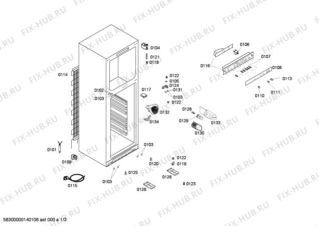 Схема №1 KD33VX45 с изображением Дверь для холодильной камеры Siemens 00248182