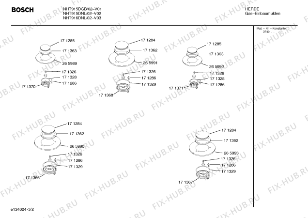 Схема №1 NHT916DNL Bosch с изображением Стеклокерамика для духового шкафа Bosch 00218314