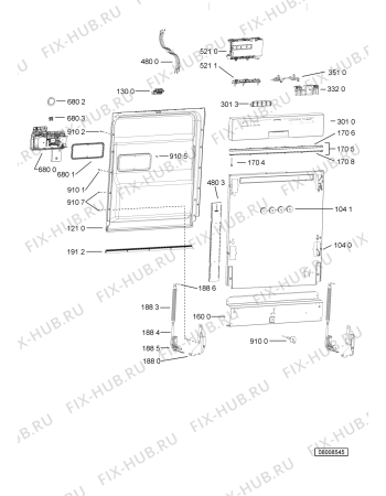 Схема №2 ADG 5625 WH с изображением Блок управления для посудомойки Whirlpool 481072902211