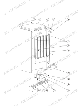 Взрыв-схема холодильника Hotpoint-Ariston RMT1185XNF (F048642) - Схема узла