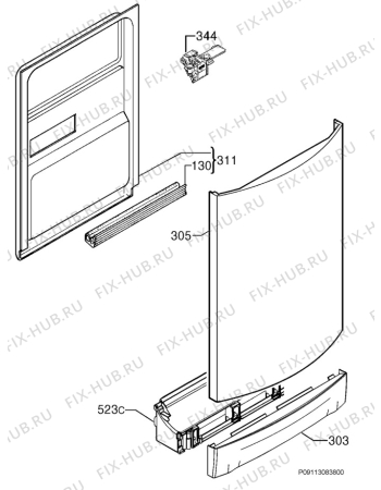 Взрыв-схема посудомоечной машины Electrolux ESF45055XR - Схема узла Door 003