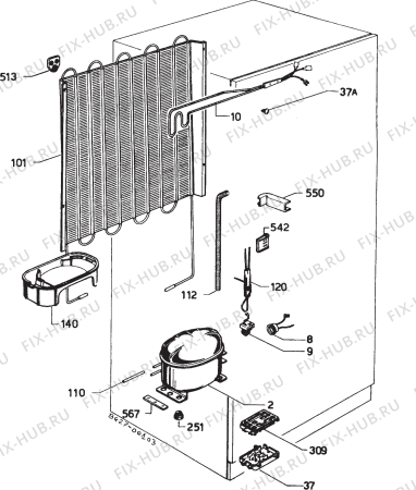 Взрыв-схема холодильника Zanussi ZS718/8D - Схема узла Refrigerator electrical equipment