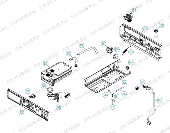 Взрыв-схема стиральной машины Gorenje W6342 AT   -White (900003170, WM25.3) - Схема узла 05