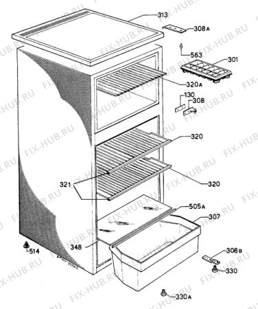 Взрыв-схема холодильника Unknown TR642G - Схема узла C10 Cabinet/Interior