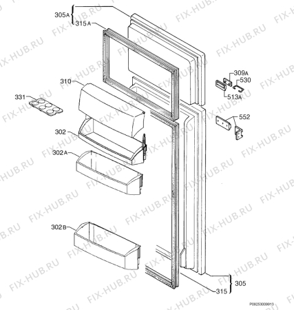 Взрыв-схема холодильника Aeg SD41240-2I - Схема узла Door 003
