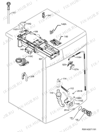 Взрыв-схема стиральной машины Electrolux EWF169547W - Схема узла Hydraulic System 272