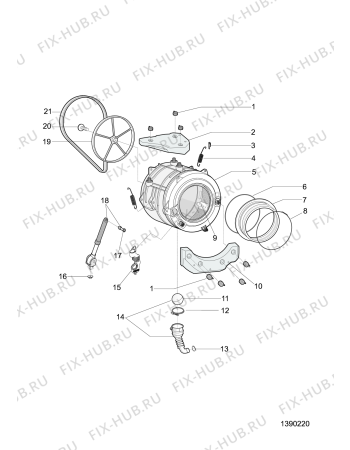Взрыв-схема стиральной машины Whirlpool FWSD81283BVEE (F157588) - Схема узла