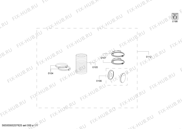 Схема №1 AA200810 Gaggenau с изображением Хомут Siemens 12006507