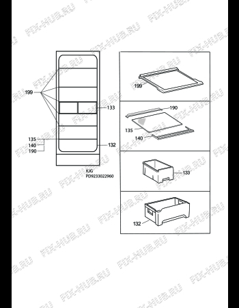 Взрыв-схема холодильника Electrolux ERA37300X - Схема узла C10 Interior