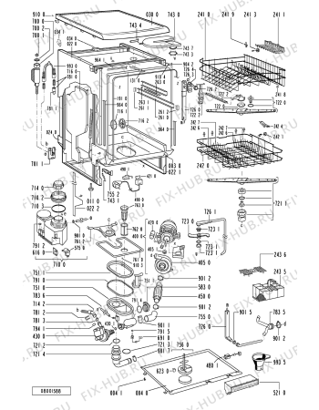 Схема №2 ADP 2640 WH с изображением Панель для посудомоечной машины Whirlpool 481245370736