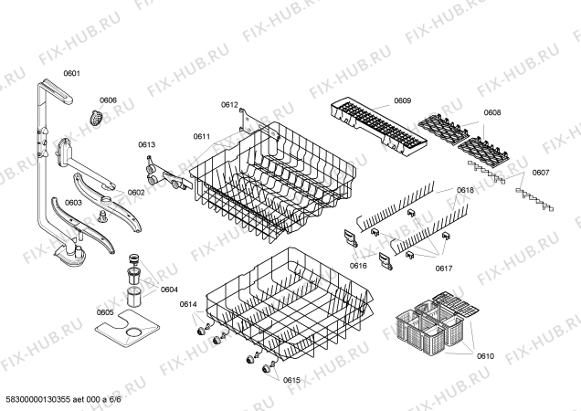 Схема №2 SE26T870EU с изображением Упор для посудомойки Siemens 00610388