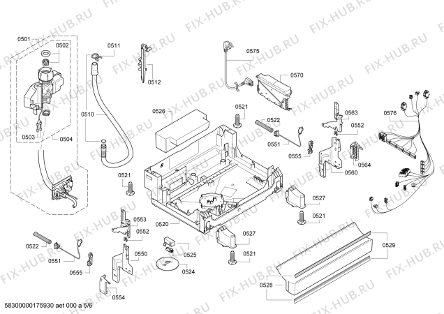 Взрыв-схема посудомоечной машины Bosch SMS69U88EU Active Water Eco² - Схема узла 05