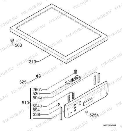 Взрыв-схема посудомоечной машины Aeg FAV54700W - Схема узла Command panel 037