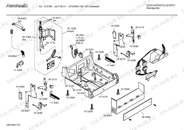 Взрыв-схема посудомоечной машины Hanseatic SF2HNE1 Art: 670786 - Схема узла 05