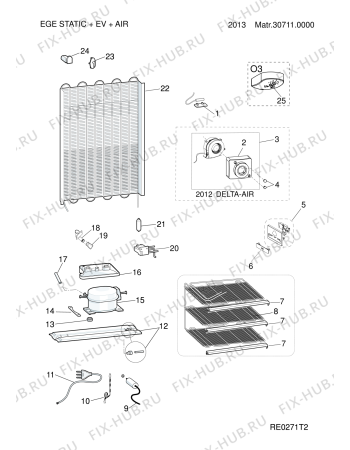 Взрыв-схема холодильника Hotpoint-Ariston ENBYH19223VWO3 (F082765) - Схема узла