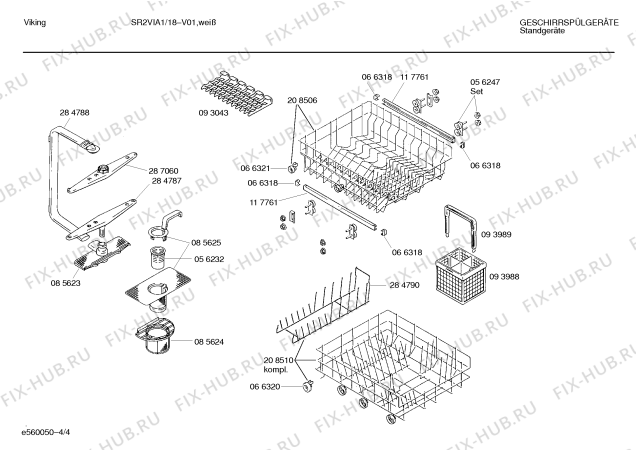 Взрыв-схема посудомоечной машины Viking SR2VIA1 - Схема узла 04