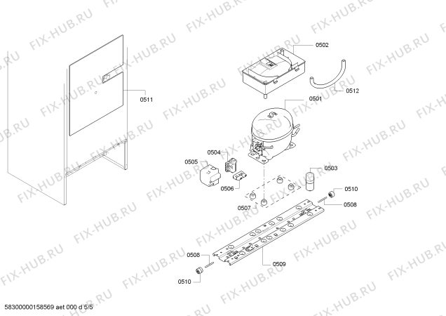 Схема №1 KGN39AD17R Gold Edition с изображением Дверь для холодильника Bosch 00714236