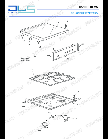 Схема №1 SEW554 с изображением Шланг для электропечи DELONGHI 342D554002