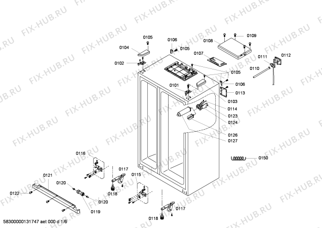 Схема №1 KANKB990 с изображением Шланг для холодильника Bosch 00640571