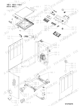 Схема №1 WAT 612 Di с изображением Модуль (плата) для стиральной машины Whirlpool 481010750685