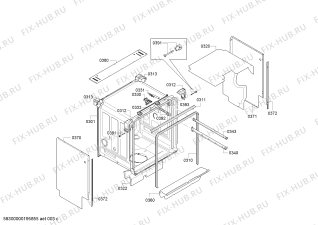 Схема №2 SX858D00PE StudioLine с изображением Планка для посудомоечной машины Siemens 11004919