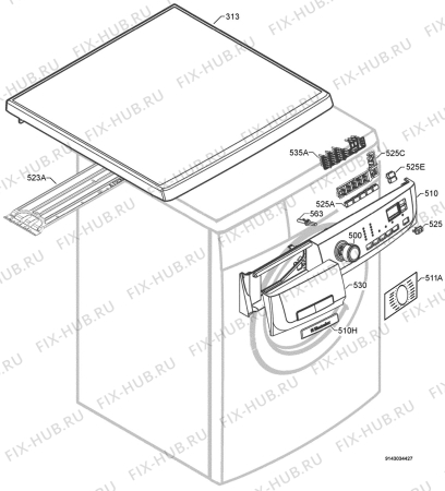 Взрыв-схема стиральной машины Electrolux EWF14580W - Схема узла Command panel 037