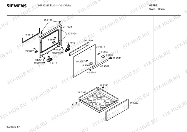 Взрыв-схема плиты (духовки) Siemens HN55327EU - Схема узла 04