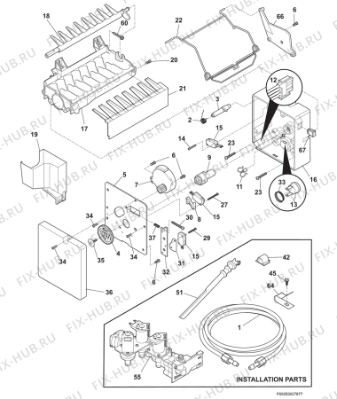 Взрыв-схема холодильника Electrolux ERL6296SK2 - Схема узла Icemaker