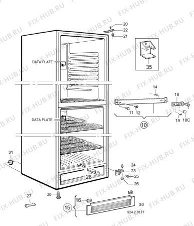 Взрыв-схема холодильника Electrolux ER3190B - Схема узла C10 Cabinet