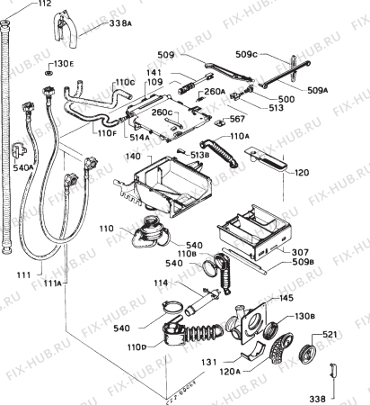 Взрыв-схема стиральной машины Zanussi FL814 - Схема узла Hydraulic System 272