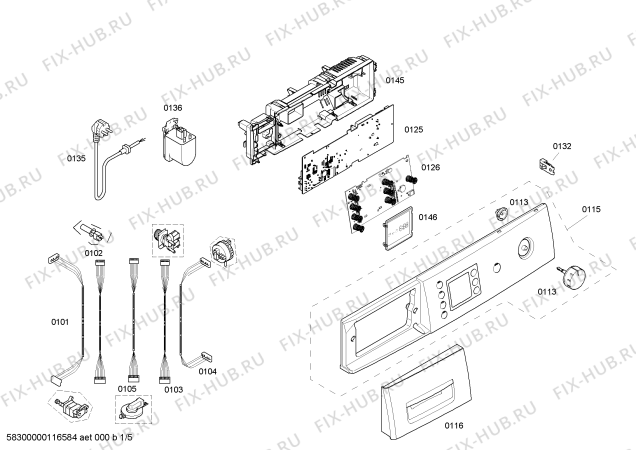 Схема №1 WAE32490NL с изображением Панель управления для стиралки Bosch 00449123