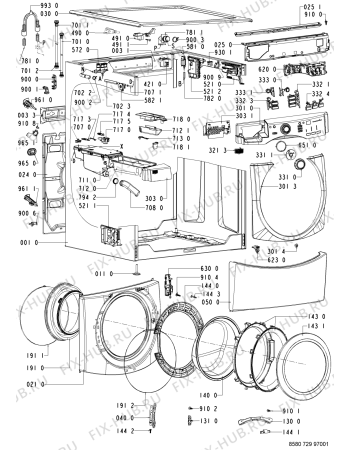 Схема №1 729 WT/CR с изображением Ручка (крючок) люка для стиралки Whirlpool 480111101173