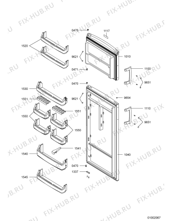 Схема №1 WBM 475 с изображением Рамка для холодильной камеры Whirlpool 480132101045