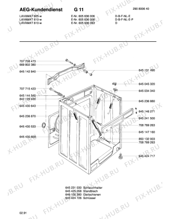 Взрыв-схема стиральной машины Aeg LAV605 W B F NL E - Схема узла Housing 001