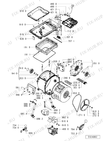 Схема №1 EV 4011 с изображением Обшивка для стиралки Whirlpool 481244019628