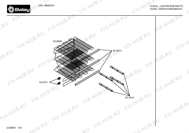 Взрыв-схема холодильника Balay 3KE4860A - Схема узла 03