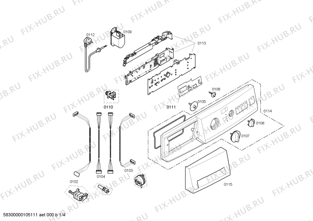 Схема №1 WXL1420FG Siwamat XL1420 с изображением Панель управления для стиралки Siemens 00441825