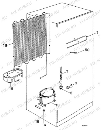 Взрыв-схема холодильника Zanussi ZF25/7D - Схема узла Cooling system 017