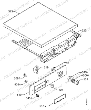 Взрыв-схема стиральной машины Zanussi FLS1254C - Схема узла Command panel 037