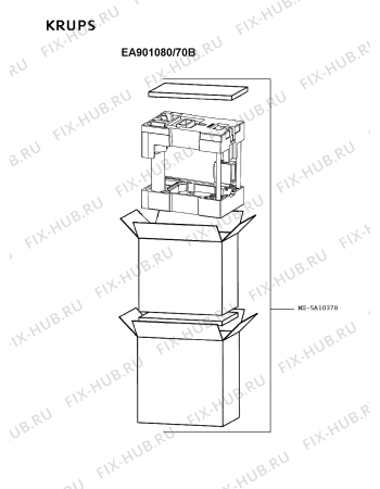 Взрыв-схема кофеварки (кофемашины) Krups EA901080/70B - Схема узла NP005006.3P7